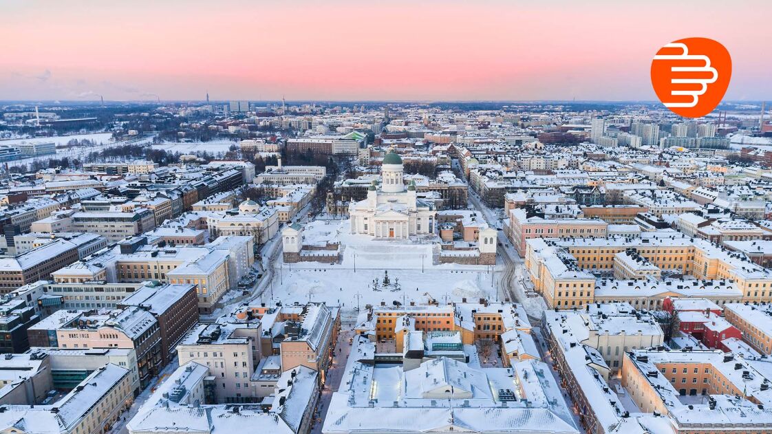 Talvinen ja rauhaisa kaupunkimaisema Helsingissä